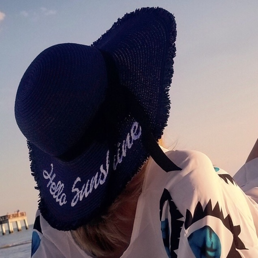 Hello Sunshine Woven Beach Hat - Picture 6 of 6